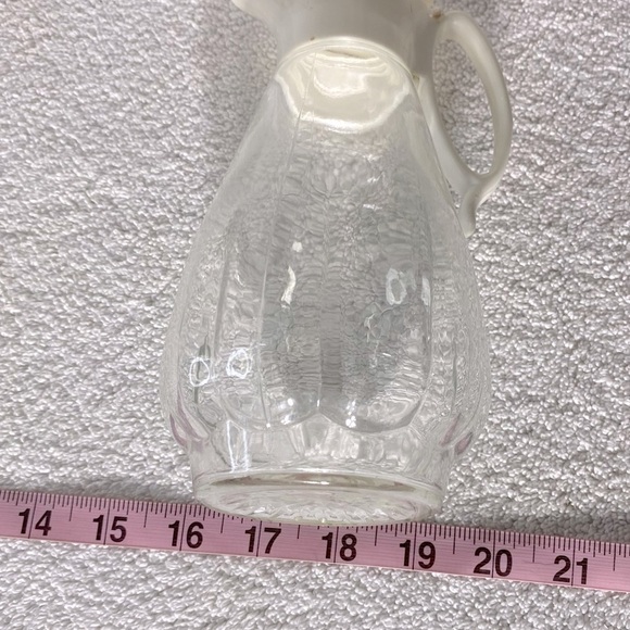 Vintage Log Cabin Clear Glass Plastic Spout Syrup Dispenser - Picture 3 of 12
